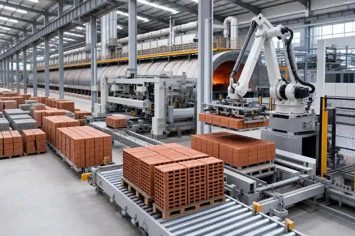 Automated large-scale brick making plant