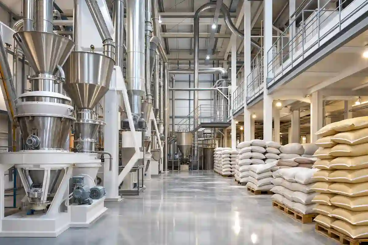 Maize and wheat flour milling plant with roller mills