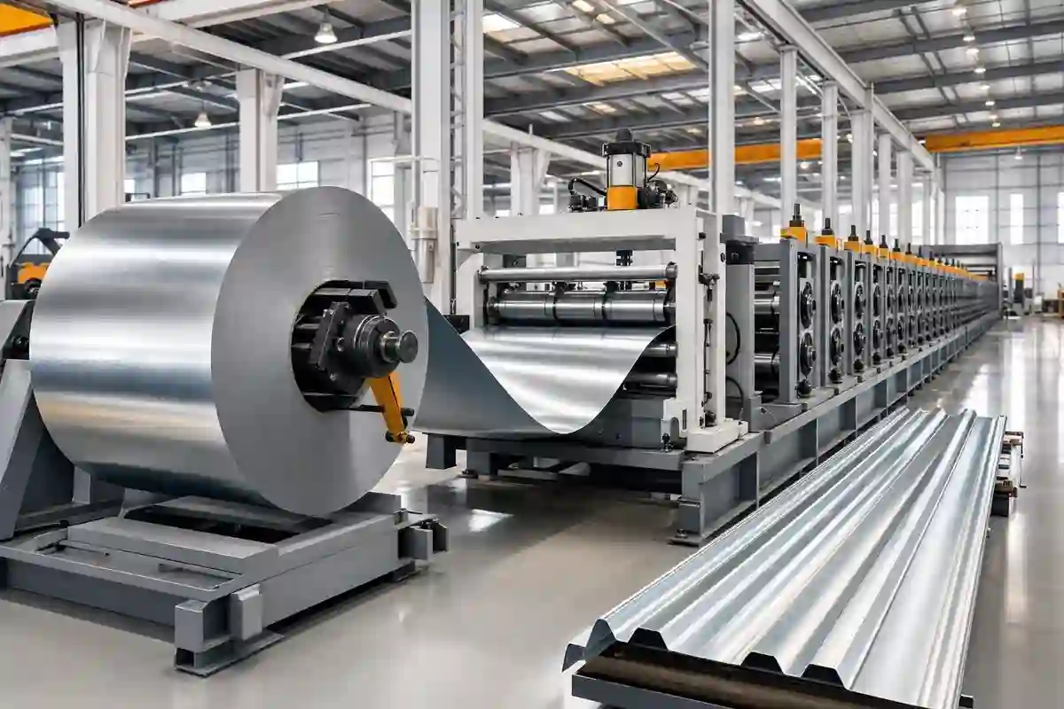 Roofing sheet roll-forming plant using galvanised steel coil